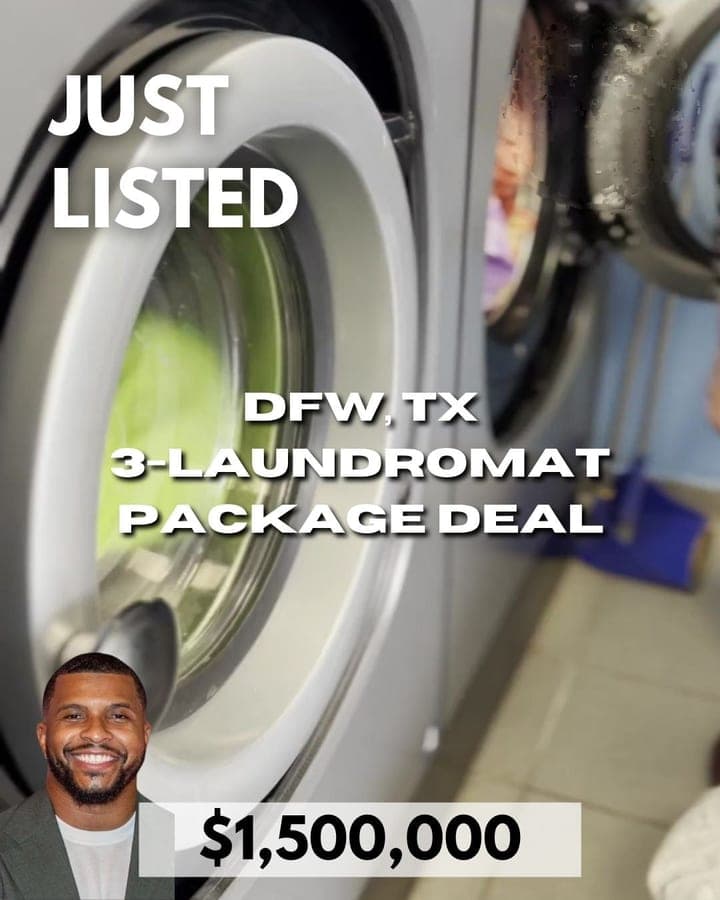 Just Listed: DFW, TX 3-Laundromat Package Deal — $1,500,000